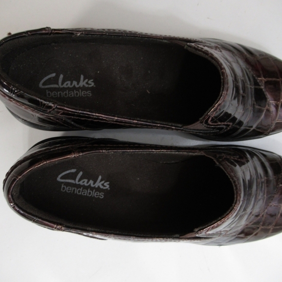Clarks Bendables Patent Croc Embossed Loafers Shoes 38634 - Picture 6 of 14